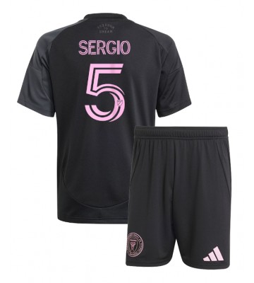 Inter Miami Sergio Busquets #5 Bortaställ Barn 2025-26 Kortärmad (+ Korta byxor)